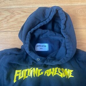Fucking Awesome Hoodie (Black/Yellow Logo) – Small